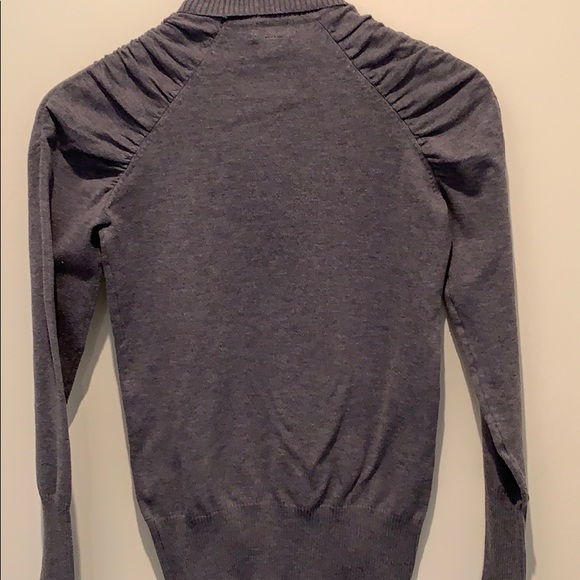3/$30 Puff sleeve ruched grey turtleneck sweater - Picture 6 of 6